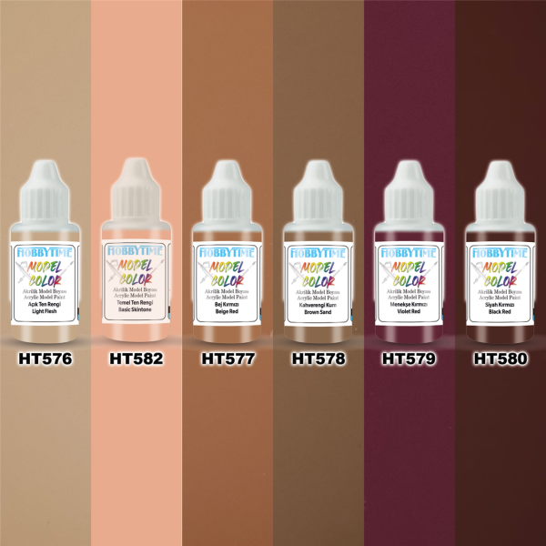 Hobbytime 6X50 ml. Yüz Boyama (Face Painting) Akrilik Model Boyası Seti