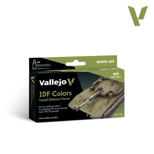 Vallejo 71210 6x18 ml. IDF Colors, Model Air Serisi Model Boyası Seti