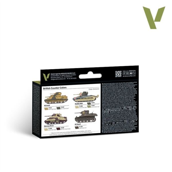 Vallejo 71211 6x18 ml. British Caunter Colors, Model Air Serisi Model Boyası Seti