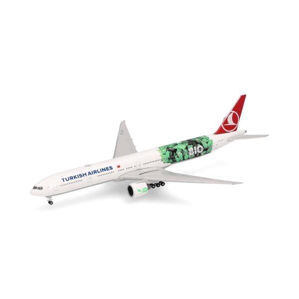 Herpa 538442 1/500 Ölçek, Türk Hava Yolları Boeing 777-300ER (Bio Fuel) TC-LJH, Metal, Sergilemeye Hazır Model Yolcu Uçağı