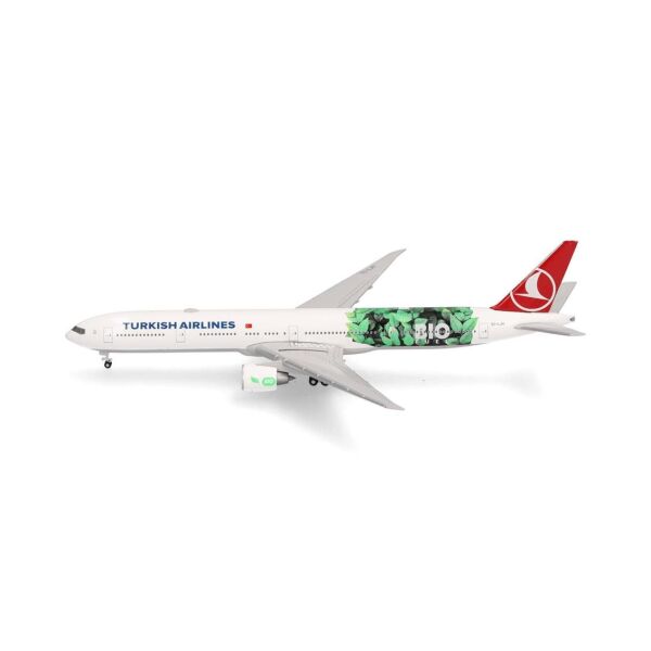 Herpa 538442 1/500 Ölçek, Türk Hava Yolları Boeing 777-300ER (Bio Fuel) TC-LJH, Metal, Sergilemeye Hazır Model Yolcu Uçağı