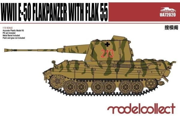 Model Collect UA72020 1/72 Ölçek, Germany WWII E-50 Flakpanzer with FLA