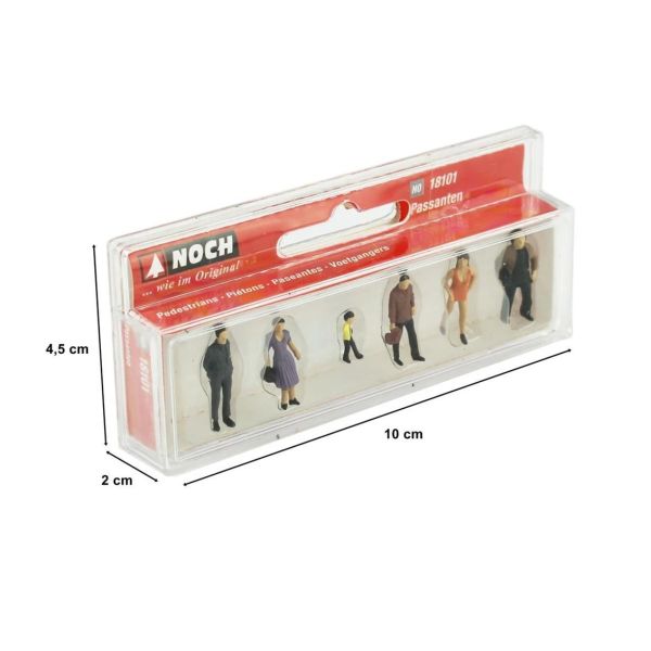 Noch 18101 1/87 Ölçek Yolcu Figürleri-E, 6 Adet