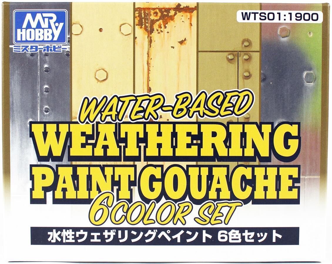 Mr.Hobby WTS-01 6x20 ml. Su Bazlı Guaj Eskitme Boyası Seti