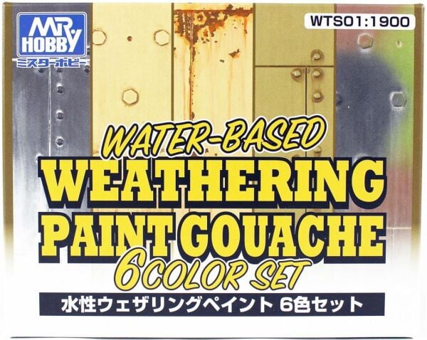 Mr.Hobby WTS-01 6x20 ml. Su Bazlı Guaj Eskitme Boyası Seti