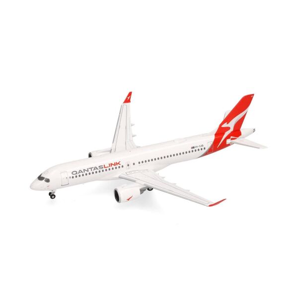 Herpa 573184 1/200 Ölçek, QantasLink Airbus A220-300 (Koala) VH-X4B, Metal, Sergilemeye Hazır Model Yolcu Uçağı