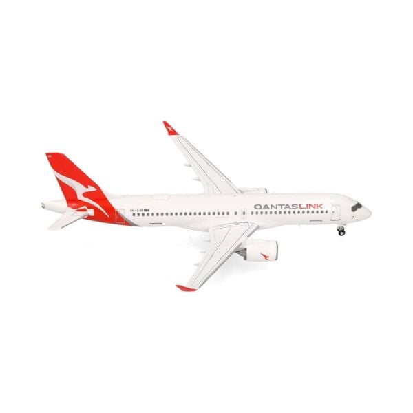 Herpa 573184 1/200 Ölçek, QantasLink Airbus A220-300 (Koala) VH-X4B, Metal, Sergilemeye Hazır Model Yolcu Uçağı