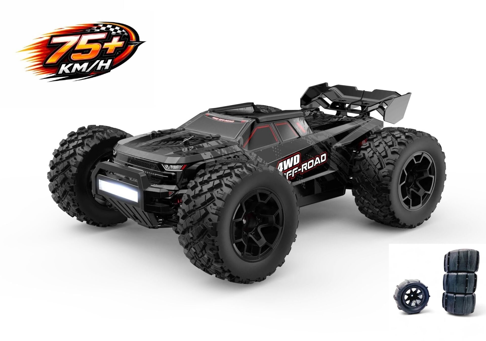 MJX 1/14 Hyper GO 14207 4x4 Fırçasız (Brushless) Motor ve Escli, Su Geçirmez (Waterproof) 2.4 Ghz. Uzaktan Kumandalı Arazi Aracı +4 Adet Kum Lastiği