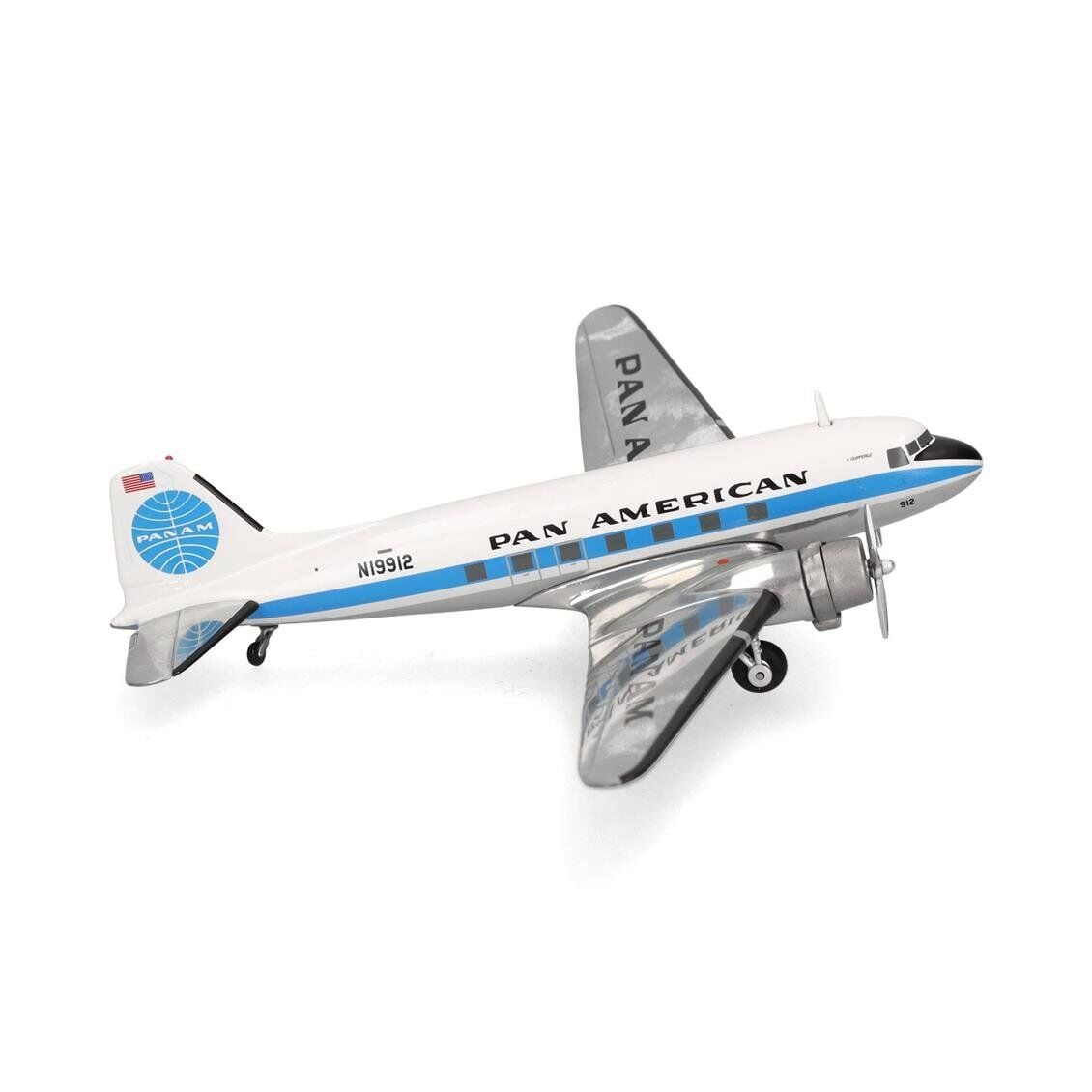 Herpa 573382 1/200 Ölçek, Pan American Havayolları Douglas DC-3 ( 's Clipperle) N19912, Metal, Sergilemeye Hazır Model Yolcu Uç