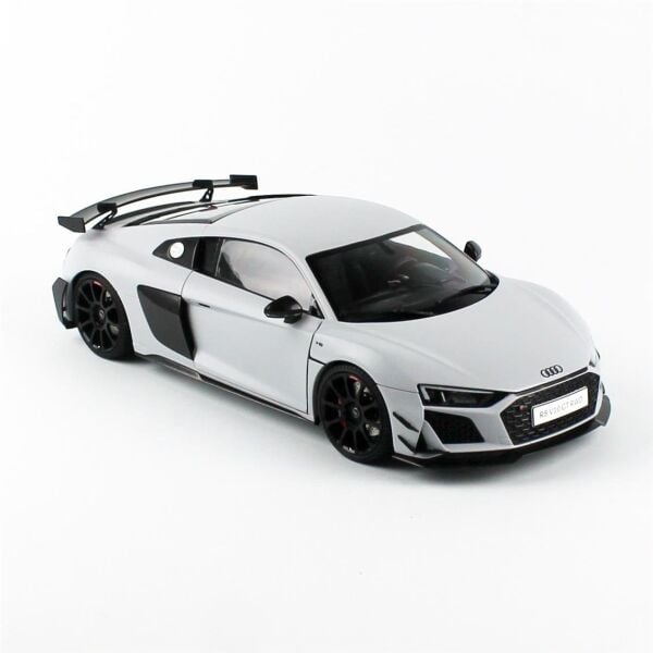 NZG VAKF0356 1/18 Ölçek, Audi R8 2021 Coupe, Metalik Beyaz, Sergilemeye Hazır Metal Model