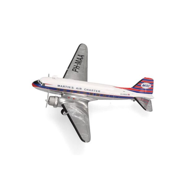 Herpa 573566 1/200 Ölçek, Martin's Air Charter Douglas DC-3, PH-MAA, Metal, Sergilemeye Hazır Model Yolcu Uçağı