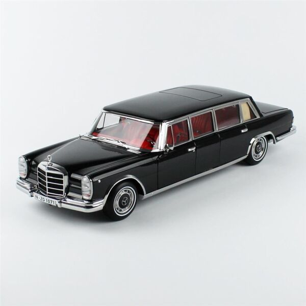 NZG 10710050 1/18 Ölçek, Mercedes-Benz 600 Pullman, Siyah, Sergilemeye Hazır Metal Model