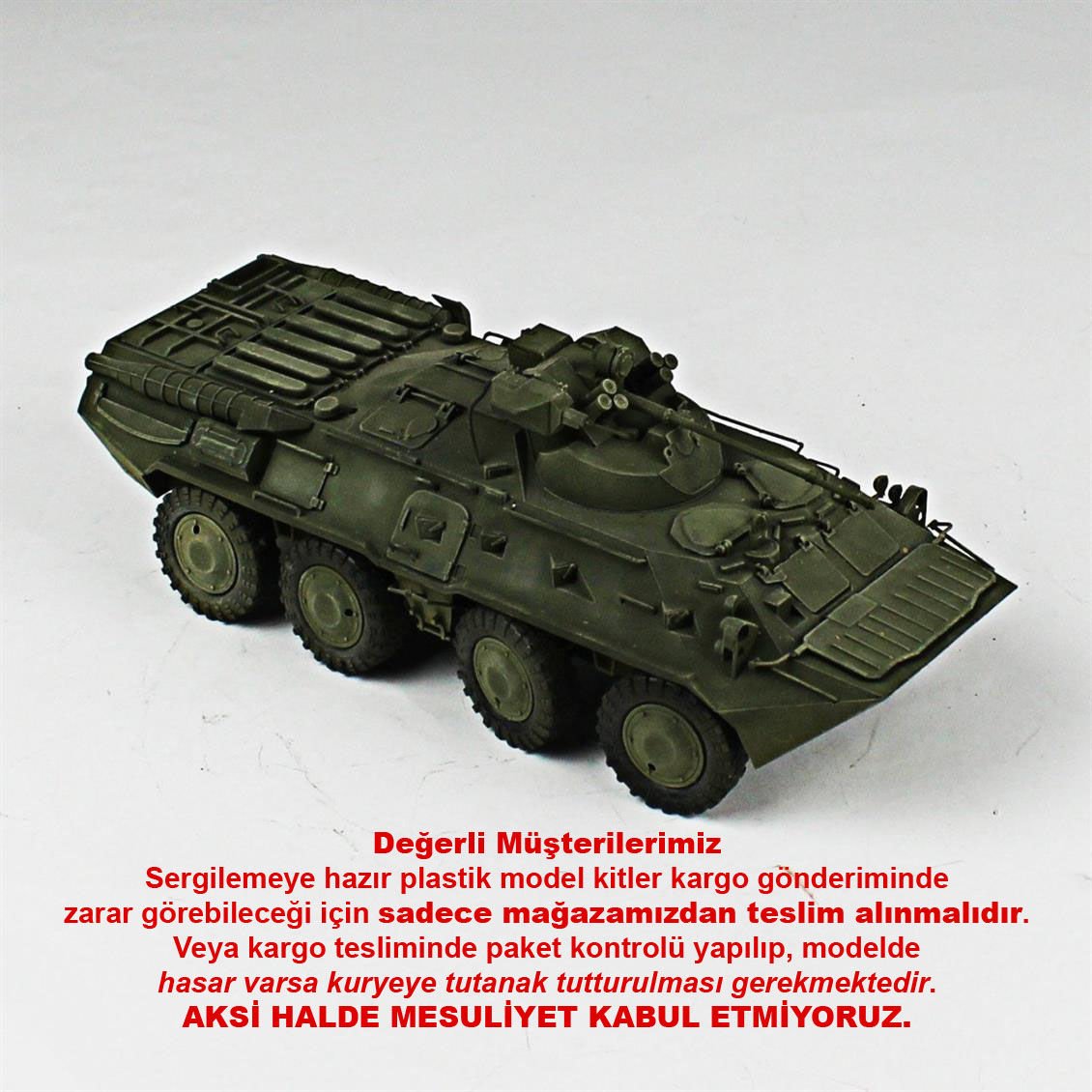 QD224 1/35 Ölçek, BTR-80A, Zvezda, Sergilemeye Hazır Plastik Tank Maketi