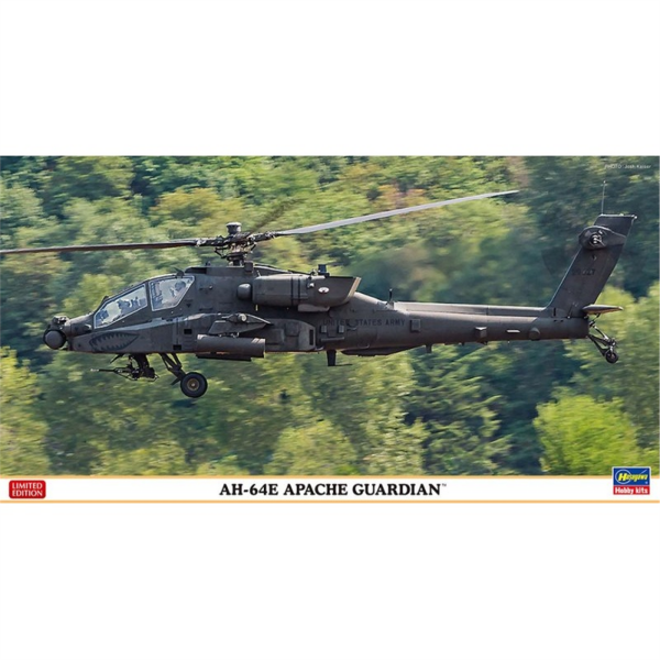 Hasegawa 7564 1/48 Ölçek, AH-64E Apache Guardian (Limited Edition) Askeri Helikopter Plastik Model Kiti