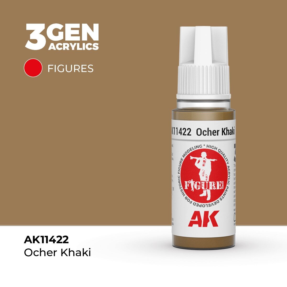AK 11422 17 ml. Ocher Khaki, Figür Serisi 3GEN Akrilik Model Boyası