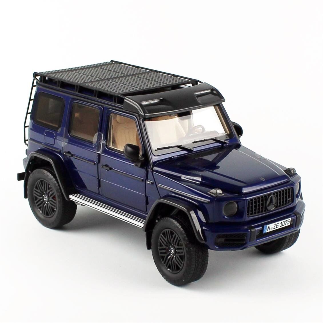 NZG 1075-1/20 1/18 Ölçek, Mercedes-AMG G 63 Arazi Aracı, Mistik Mavi, Sergilemeye Hazır Metal Model