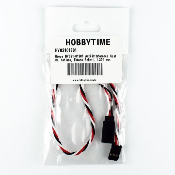 Haoye HY021-01301 Anti-interference Uzatma Kablosu, Futaba Soketli, L320 mm.