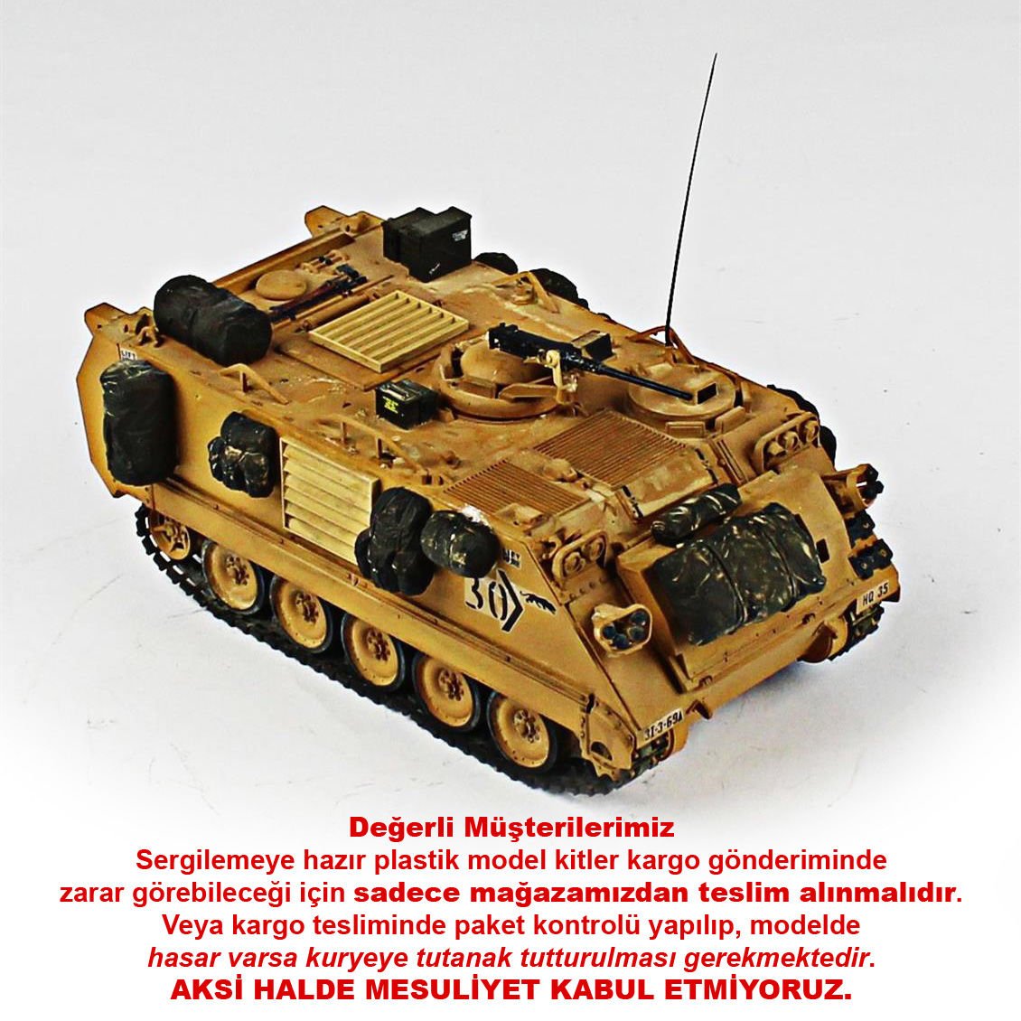 QD229 1/35 Ölçek, M113A2 12,7 mm. Kuleli, Tamiya, Sergilemeye Hazır Plastik Tank Maketi