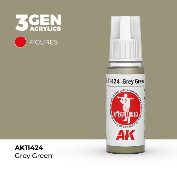 AK 11424 17 ml. Grey Green, Figür Serisi 3GEN Akrilik Model Boyası