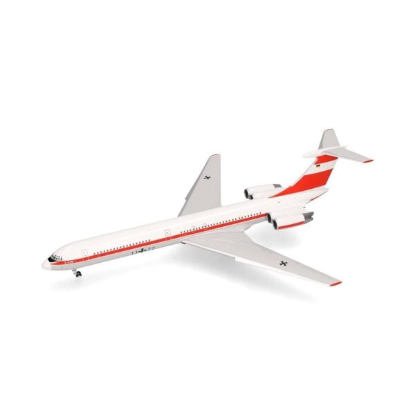 Herpa 573412 1/200 Ölçek, Luftwaffe Hava Kuvvetleri Ilyushin IL-62M, 11+22, Metal, Sergilemeye Hazır Model Askeri Uçak