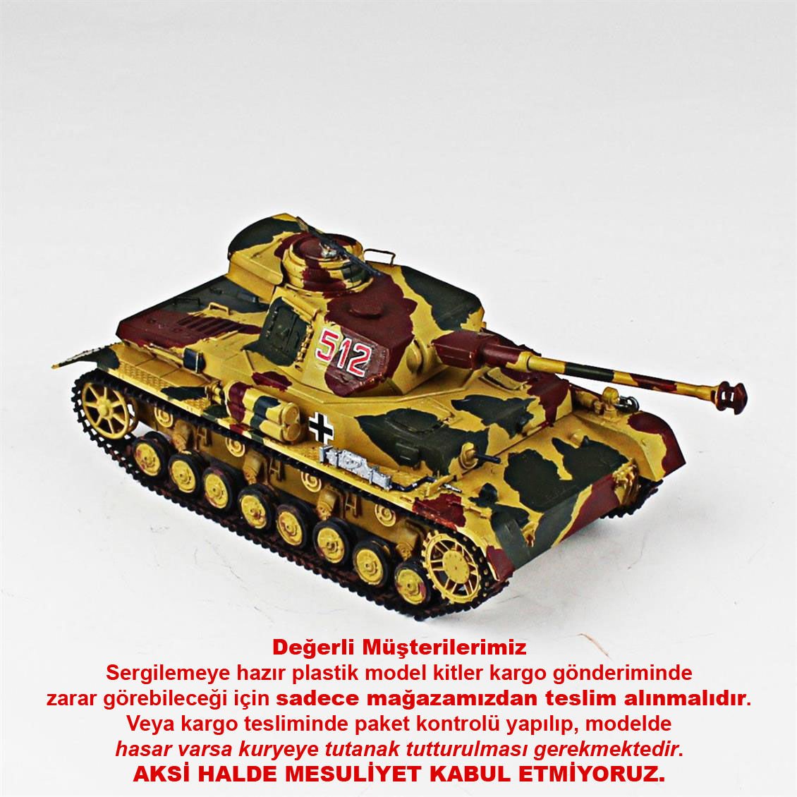 QD230 1/35 Ölçek, Panzer IV, Academy, Sergilemeye Hazır Plastik Tank Maketi