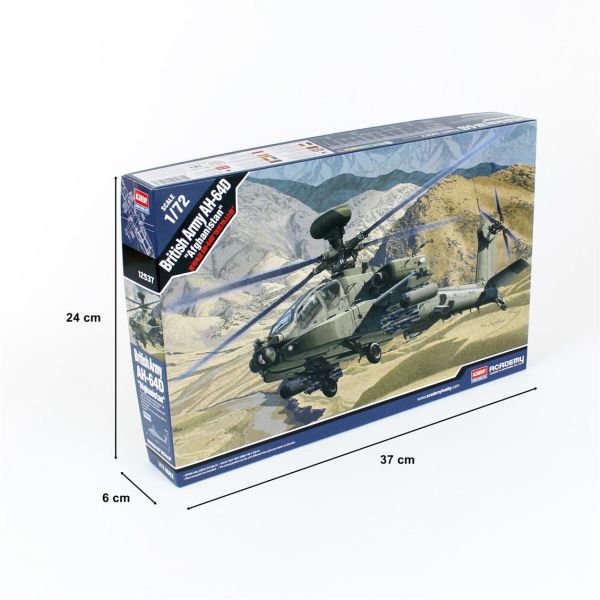 Academy 12537 1/72 Ölçek, AH-64D Royal Army (Afganistan) Helikopter, Plastik Model kiti