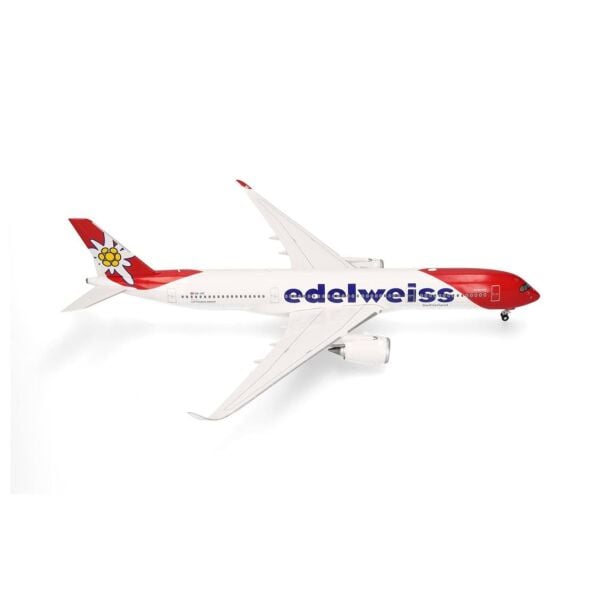 Herpa 573511 1/200 Ölçek, Edelweiss Air Airbus A350-900 (Piz Bernina) HB-IHF, Sergilemeye Hazır Model Yolcu Uçağı
