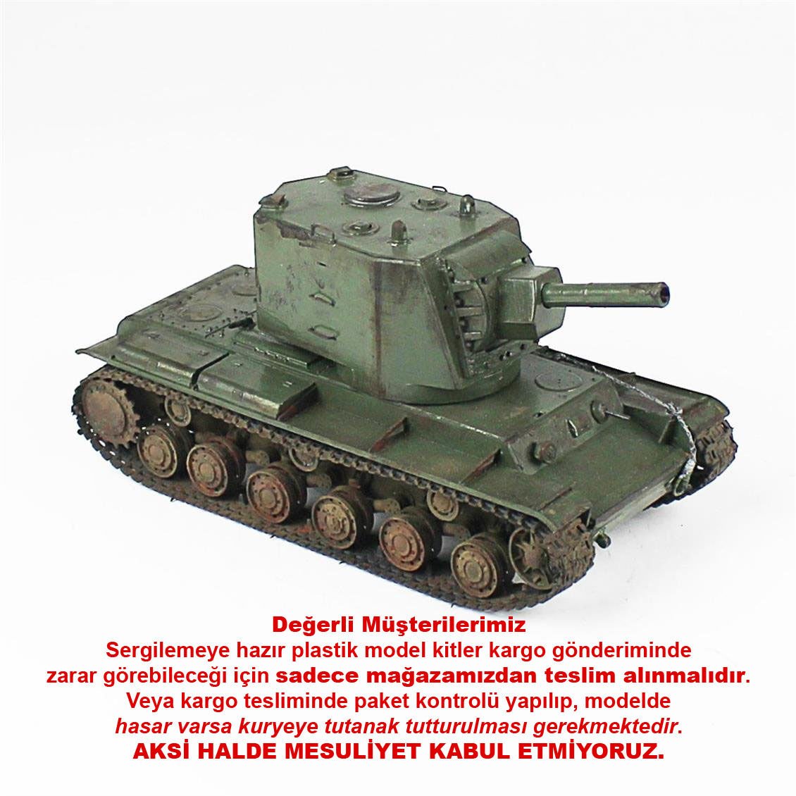 QD231 1/35 Ölçek, KV-2, Zvezda, Sergilemeye Hazır Plastik Tank Maketi
