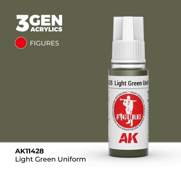 AK 11428 17 ml. Light Green Uniform, Figür Serisi 3GEN Akrilik Model Boyası