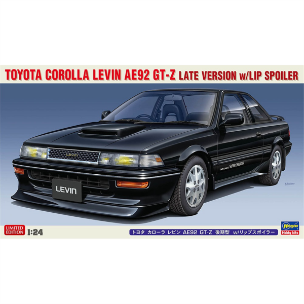 Hasegawa 20655 1/24 Ölçek, Toyota Corolla Levin AE92 GT-Z Late Version w/Lip Spoiler, Otomobil Plastik Model Kiti