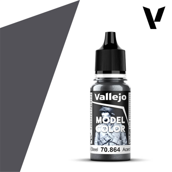 Vallejo 70864 18 ml. (197) Natural Steel-Metallic, Model Color Serisi Model Boyası