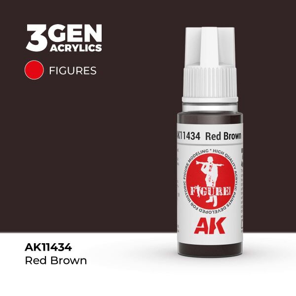 AK 11434 17 ml. Red Brown, Figür Serisi 3GEN Akrilik Model Boyası