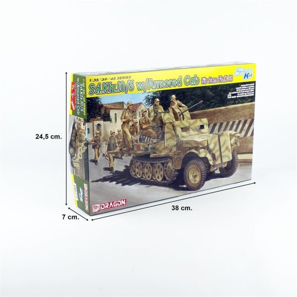Dragon 6677 1/35 Ölçek, Sd.Kfz.10/5 w/Armor Cab fur 2cm FlaK 38, Hafif Yarı Paletli Personel Taşıyıcı Plastik Model Kiti