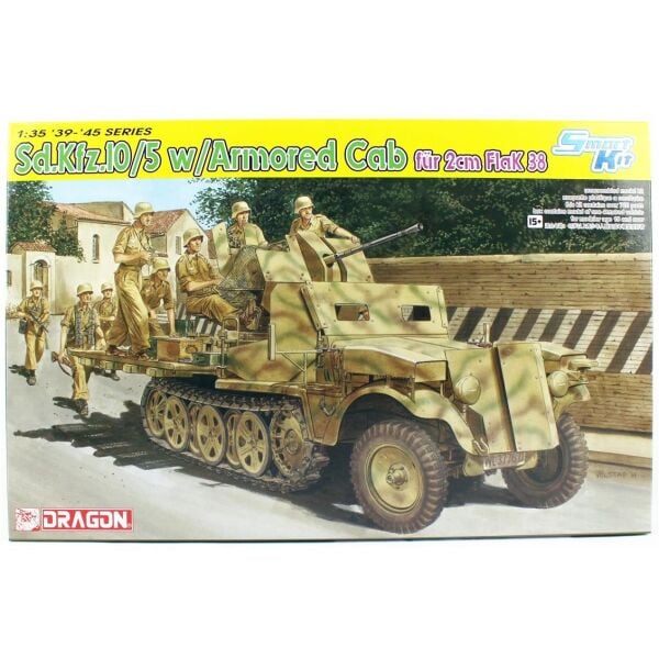Dragon 6677 1/35 Ölçek, Sd.Kfz.10/5 w/Armor Cab fur 2cm FlaK 38, Hafif Yarı Paletli Personel Taşıyıcı Plastik Model Kiti