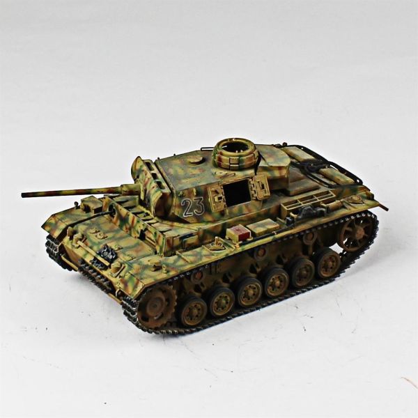 QD241 1/35 Ölçek, Panzer III, Academy, Sergilemeye Hazır Plastik Tank Maketi