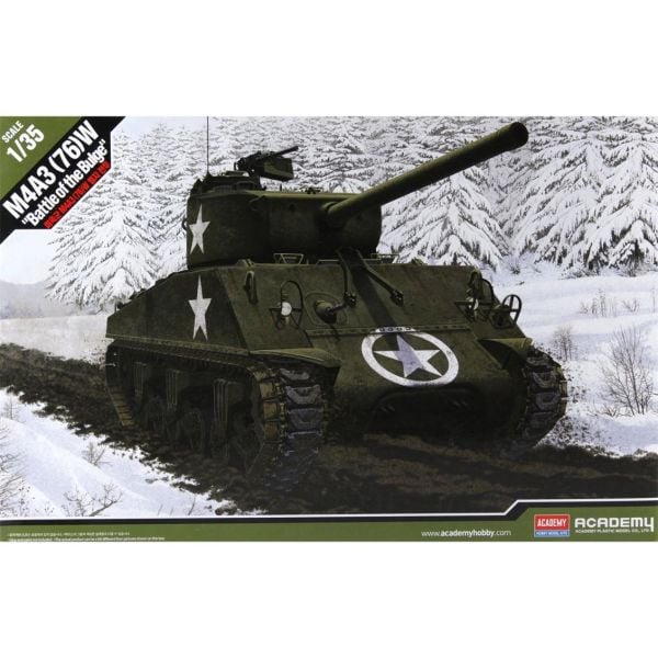 Academy 13500 1/35 Ölçek, Amerikan Kara Kuvvetleri M4A3 76mm Sherman Orta Tankı, Plastik Model kiti