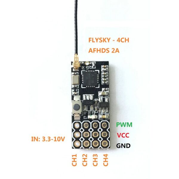 FS2A 4 Kanal AFHDS 2A Mini Alıcı PWM (Flysky i6, i6X, i6S İle Uyumlu)