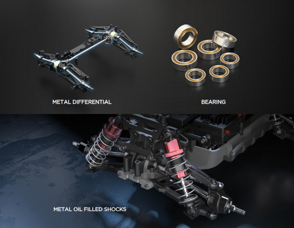 MJX 1/16 Hyper GO 16208 4x4 Fırçasız (Brushless) Motor ve Escli, 2.4 Ghz. Uzaktan Kumandalı Arazi Aracı