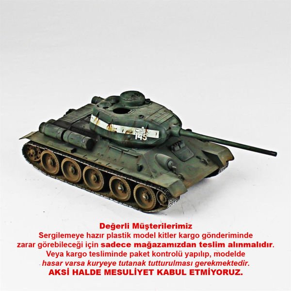QD244 1/35 Ölçek, T-34/85, Tamiya, Sergilemeye Hazır Plastik Tank Maketi