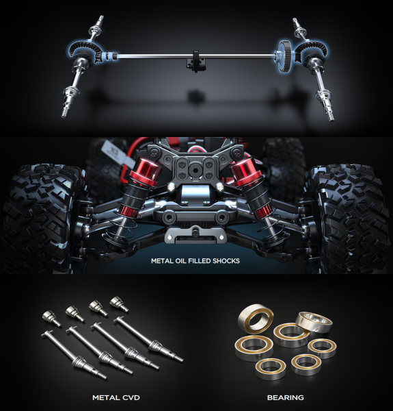 MJX 1/14 Hyper GO 14209 4x4 Fırçasız (Brushless) Motor ve Escli, Su Geçirmez (Waterproof) 2.4 Ghz. Uzaktan Kumandalı Arazi Aracı Normal Paket