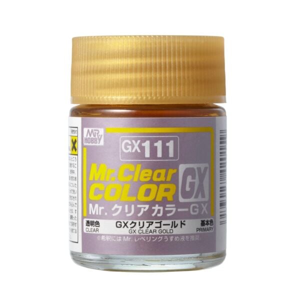 Mr.Hobby GX-111 18 ml. Clear Gold, Mr.Clear Color Serisi Model Boyası
