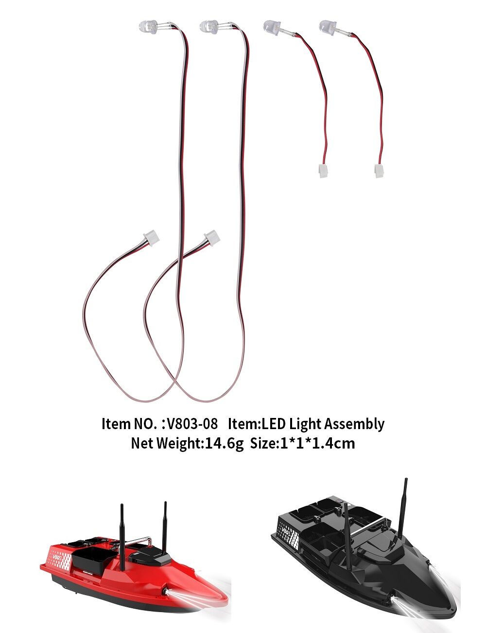 Flytec V803 Basic ve V803 Pro Modeline Uyumlu Balık, Yemleme Botu Ledleri