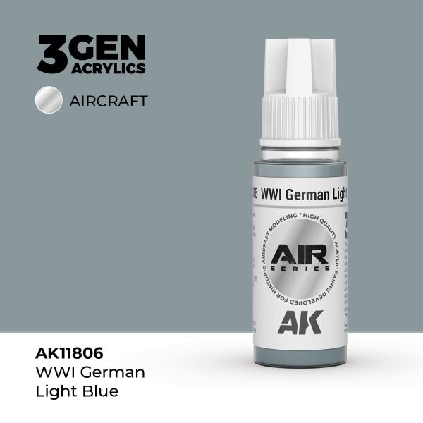AK 11806 17 ml. WWI German Light Blue, Aircraft Serisi 3GEN Akrilik Model Boyası