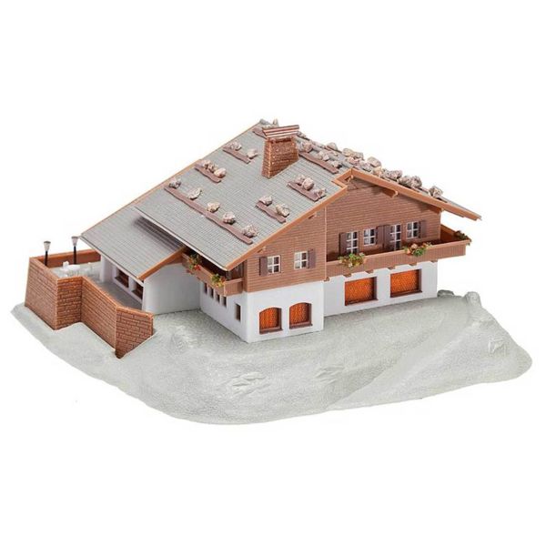 Faller 232230 1/160 Ölçek, Alplere Özgü Teraslı Dağ Evi, Plastik Model Kiti