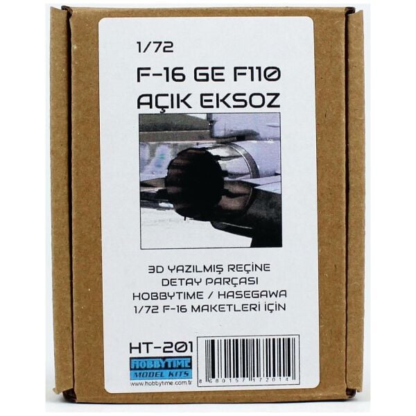 Hobbytime 201 1/72 Ölçek, F-16 GE  F110 Açık Egzost, 3D Yazılmış Reçine Detay Parçası