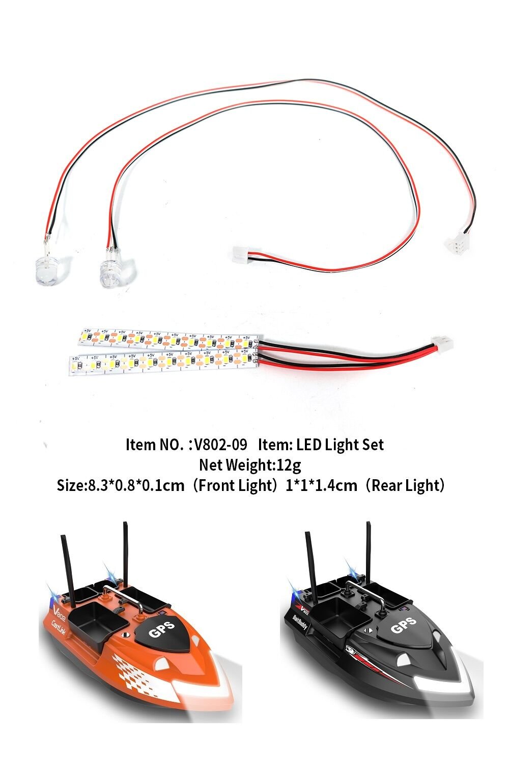 Flytec V802 Pro  Modeline Uyumlu Balık, Yemleme Botu Ledleri