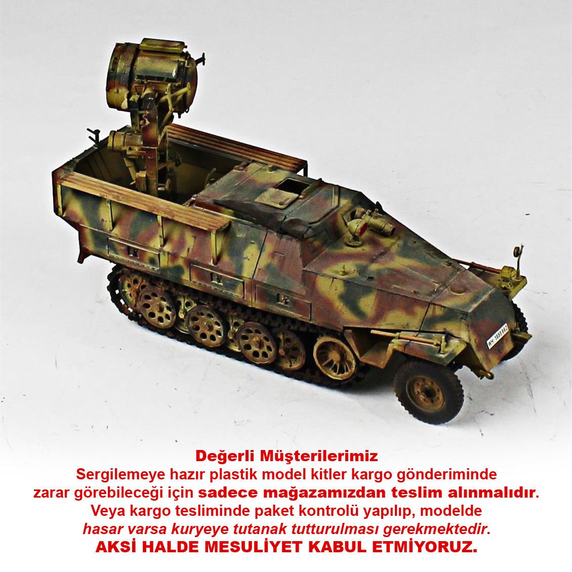 QD256 1/35 Ölçek, Sdkfz 251/20 Ölçek, UHU, AFV Club, Sergilemeye Hazır Plastik Tank Maketi