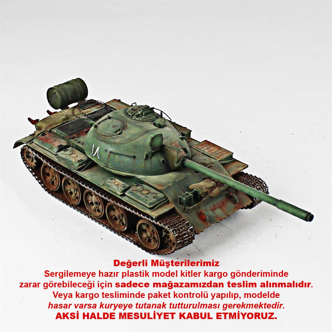QD258 1/35 Ölçek, T-55A, Tamiya, Sergilemeye Hazır Plastik Tank Maketi