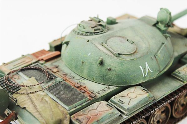 QD258 1/35 Ölçek, T-55A, Tamiya, Sergilemeye Hazır Plastik Tank Maketi