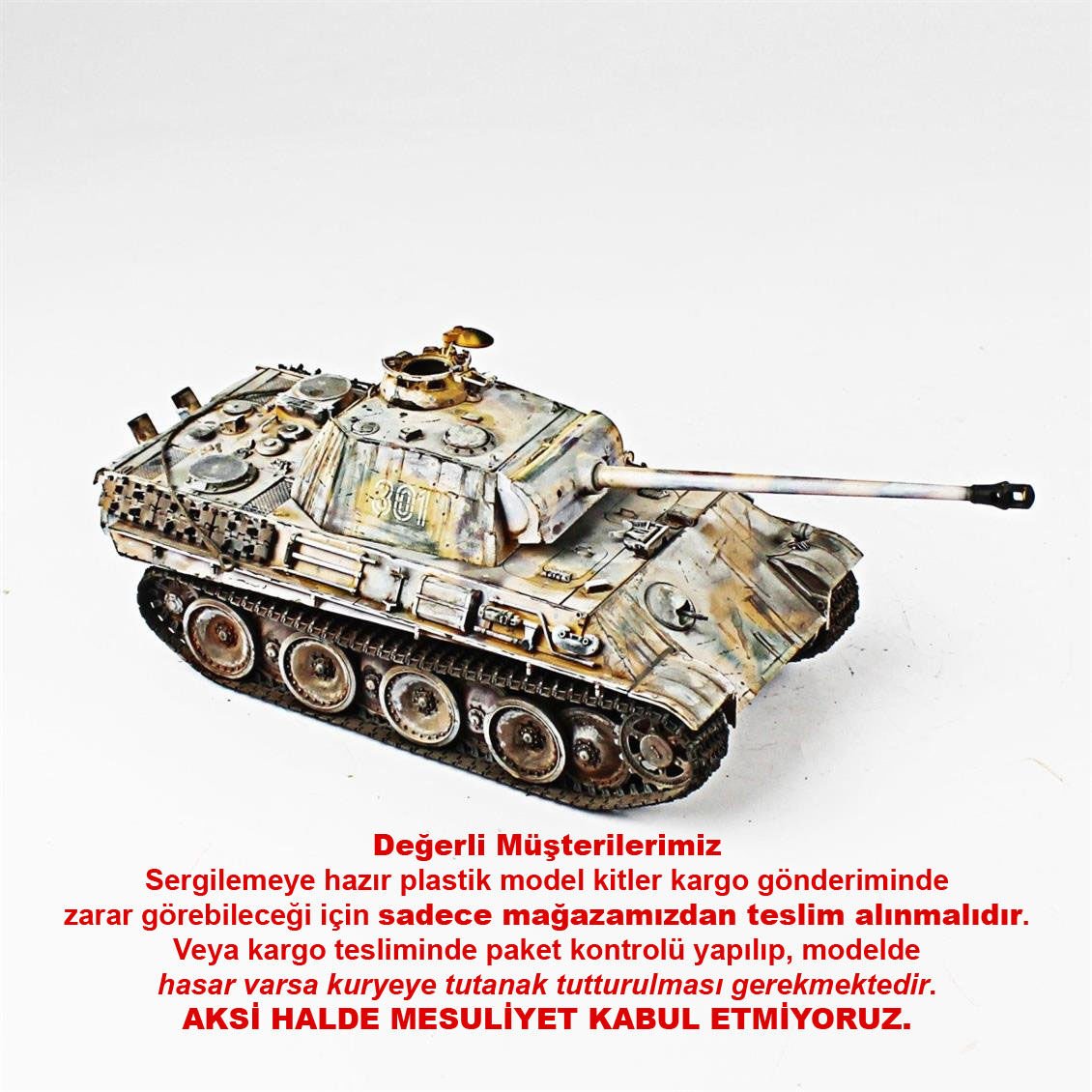 QD260 1/35 Ölçek, Panther, Tamiya, Sergilemeye Hazır Plastik Tank Maketi
